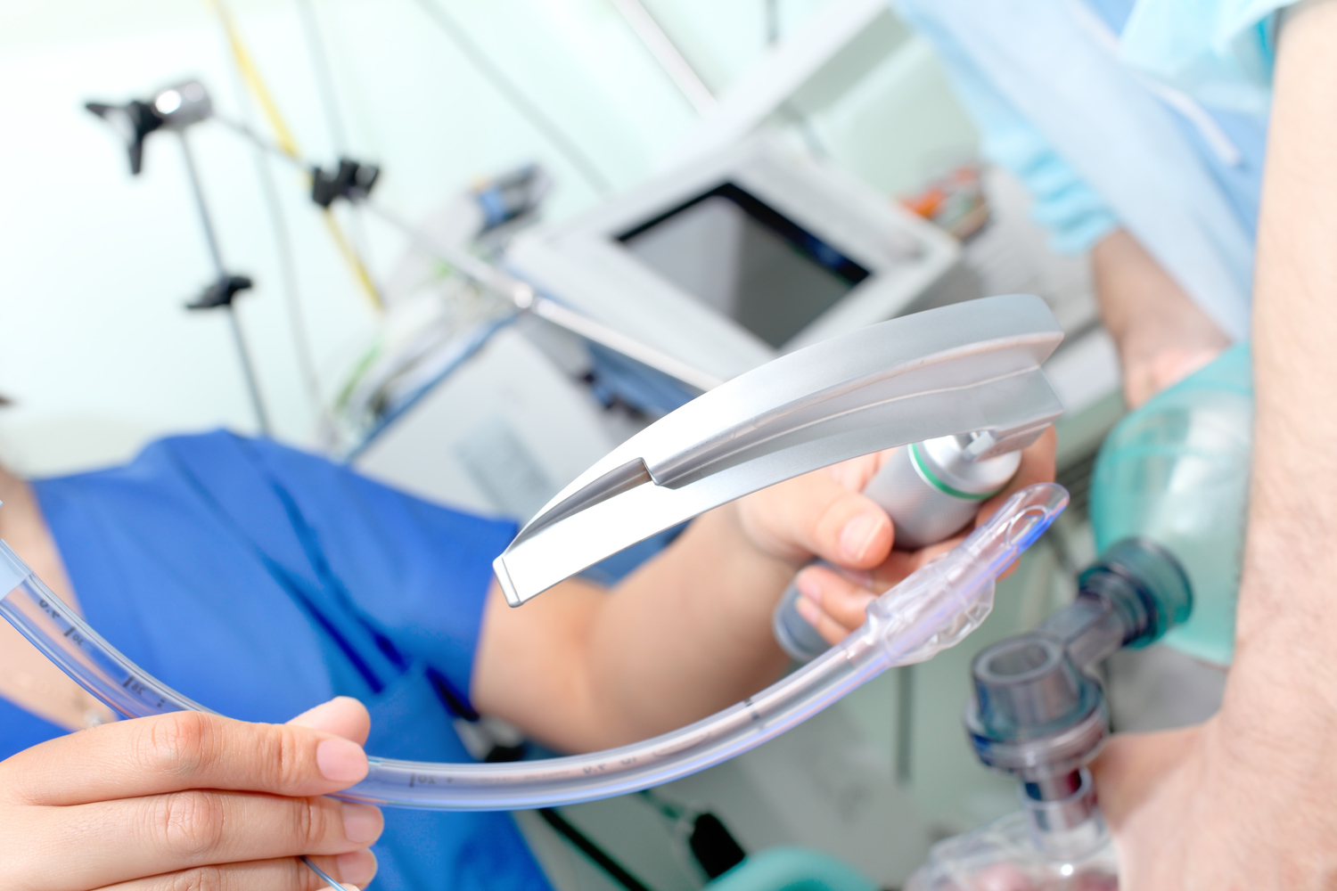 endotracheal intubation or resuscitation. doctor, nurse, patient